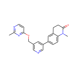 Cc1nccc(OCc2cncc(-c3ccc4c(c3)CCC(=O)N4C)c2)n1 ZINC000220968932
