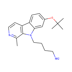 Cc1nccc2c3ccc(OC(C)(C)C)cc3n(CCCCN)c12 ZINC000084604173
