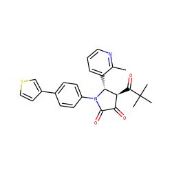 Cc1ncccc1[C@@H]1[C@@H](C(=O)C(C)(C)C)C(=O)C(=O)N1c1ccc(-c2ccsc2)cc1 ZINC000169695177