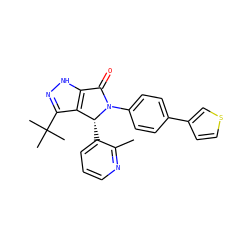Cc1ncccc1[C@@H]1c2c(C(C)(C)C)n[nH]c2C(=O)N1c1ccc(-c2ccsc2)cc1 ZINC000096177131