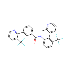 Cc1ncccc1-c1c(NC(=O)c2cccc(-c3ncccc3C(F)(F)F)c2)cccc1C(F)(F)F ZINC001772622538