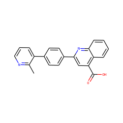 Cc1ncccc1-c1ccc(-c2cc(C(=O)O)c3ccccc3n2)cc1 ZINC001240887166