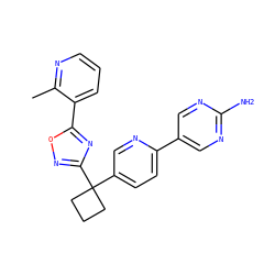 Cc1ncccc1-c1nc(C2(c3ccc(-c4cnc(N)nc4)nc3)CCC2)no1 ZINC000096175490