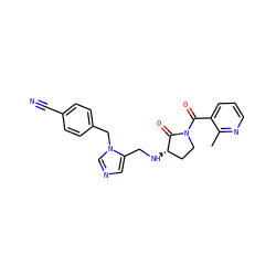 Cc1ncccc1C(=O)N1CC[C@H](NCc2cncn2Cc2ccc(C#N)cc2)C1=O ZINC000040939882
