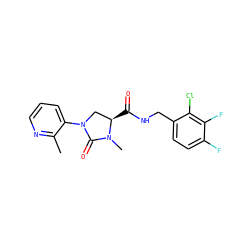 Cc1ncccc1N1C[C@@H](C(=O)NCc2ccc(F)c(F)c2Cl)N(C)C1=O ZINC000043199820