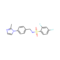 Cc1nccn1-c1ccc(CNS(=O)(=O)c2ccc(F)cc2F)cc1 ZINC000103283304