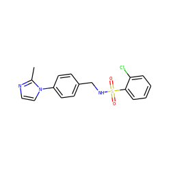 Cc1nccn1-c1ccc(CNS(=O)(=O)c2ccccc2Cl)cc1 ZINC000103281451