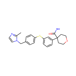 Cc1nccn1Cc1ccc(Sc2cccc(C3(C(N)=O)CCOCC3)c2)cc1 ZINC000028520544