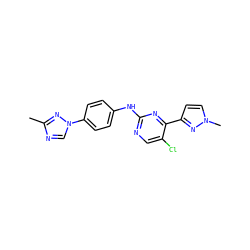 Cc1ncn(-c2ccc(Nc3ncc(Cl)c(-c4ccn(C)n4)n3)cc2)n1 ZINC000071340428