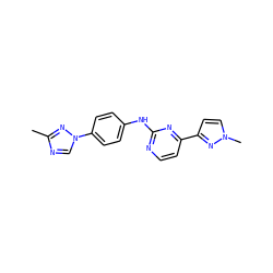 Cc1ncn(-c2ccc(Nc3nccc(-c4ccn(C)n4)n3)cc2)n1 ZINC000071340491