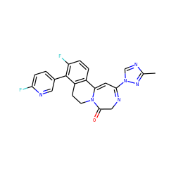 Cc1ncn(C2=NCC(=O)N3CCc4c(ccc(F)c4-c4ccc(F)nc4)C3=C2)n1 ZINC000149232614
