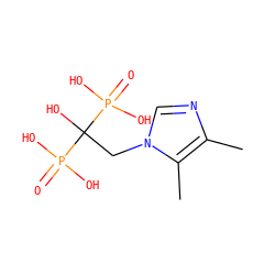 Cc1ncn(CC(O)(P(=O)(O)O)P(=O)(O)O)c1C ZINC000026741243