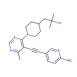 Cc1ncnc(N2CCC(CC(C)(C)O)CC2)c1C#Cc1ccc(N)nc1 ZINC000169699816