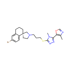 Cc1ncoc1-c1nnc(SCCCN2CC[C@]3(CCCc4cc(Br)ccc43)C2)n1C ZINC000064514026