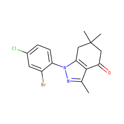 Cc1nn(-c2ccc(Cl)cc2Br)c2c1C(=O)CC(C)(C)C2 ZINC000299826860