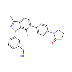 Cc1nn(-c2cccc(CN)c2)c2c(F)c(-c3ccc(N4CCCC4=O)cc3)ccc12 ZINC000028964139