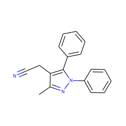 Cc1nn(-c2ccccc2)c(-c2ccccc2)c1CC#N ZINC000006520419