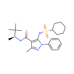 Cc1nn(-c2ccccc2)c(NS(=O)(=O)C2CCCCC2)c1C(=O)N[C@@H](C)C(C)(C)C ZINC000073195877