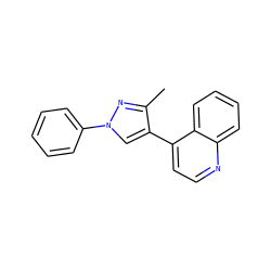 Cc1nn(-c2ccccc2)cc1-c1ccnc2ccccc12 ZINC000084635524