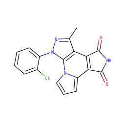 Cc1nn(-c2ccccc2Cl)c2c1c1c(c3cccn32)C(=O)NC1=O ZINC000103254139