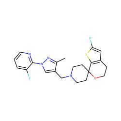 Cc1nn(-c2ncccc2F)cc1CN1CCC2(CC1)OCCc1cc(F)sc12 ZINC000117179423