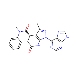 Cc1nn(-c2ncnc3[nH]cnc23)c2c1[C@H](C(=O)N(C)c1ccccc1)CC(=O)N2 ZINC001772652366