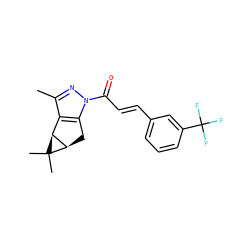 Cc1nn(C(=O)/C=C/c2cccc(C(F)(F)F)c2)c2c1[C@H]1[C@@H](C2)C1(C)C ZINC000045337936