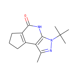 Cc1nn(C(C)(C)C)c2[nH]c(=O)c3c(c12)CCC3 ZINC000040955355