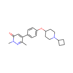 Cc1nn(C)c(=O)cc1-c1ccc(OC2CCN(C3CCC3)CC2)cc1 ZINC000082150424