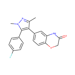 Cc1nn(C)c(-c2ccc(F)cc2)c1-c1ccc2c(c1)NC(=O)CO2 ZINC000140111743