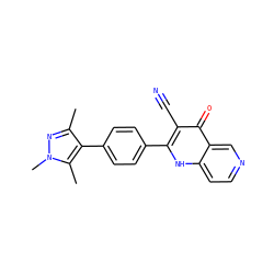 Cc1nn(C)c(C)c1-c1ccc(-c2[nH]c3ccncc3c(=O)c2C#N)cc1 ZINC000073311815