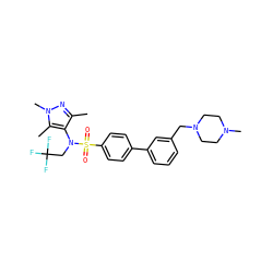 Cc1nn(C)c(C)c1N(CC(F)(F)F)S(=O)(=O)c1ccc(-c2cccc(CN3CCN(C)CC3)c2)cc1 ZINC000199947864