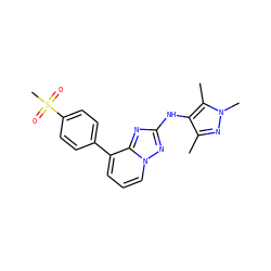 Cc1nn(C)c(C)c1Nc1nc2c(-c3ccc(S(C)(=O)=O)cc3)cccn2n1 ZINC000148208417