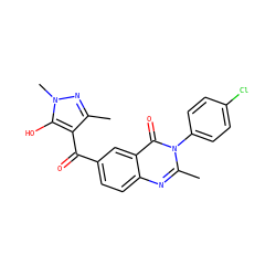 Cc1nn(C)c(O)c1C(=O)c1ccc2nc(C)n(-c3ccc(Cl)cc3)c(=O)c2c1 ZINC000299835218