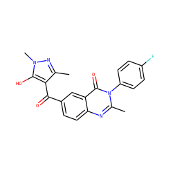 Cc1nn(C)c(O)c1C(=O)c1ccc2nc(C)n(-c3ccc(F)cc3)c(=O)c2c1 ZINC000299837512