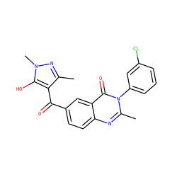 Cc1nn(C)c(O)c1C(=O)c1ccc2nc(C)n(-c3cccc(Cl)c3)c(=O)c2c1 ZINC000299820863