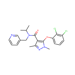Cc1nn(C)c(Oc2cccc(Cl)c2Cl)c1C(=O)N(Cc1cccnc1)C(C)C ZINC000095589105