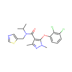 Cc1nn(C)c(Oc2cccc(Cl)c2Cl)c1C(=O)N(Cc1cncs1)C(C)C ZINC000095589865