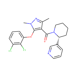 Cc1nn(C)c(Oc2cccc(Cl)c2Cl)c1C(=O)N1CCCC[C@@H]1c1cccnc1 ZINC000095586485