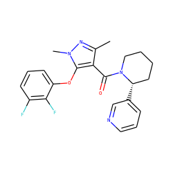 Cc1nn(C)c(Oc2cccc(F)c2F)c1C(=O)N1CCCC[C@@H]1c1cccnc1 ZINC000095586851