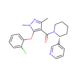 Cc1nn(C)c(Oc2ccccc2Cl)c1C(=O)N1CCCC[C@@H]1c1cccnc1 ZINC000095588931