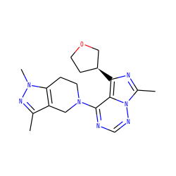 Cc1nn(C)c2c1CN(c1ncnn3c(C)nc([C@H]4CCOC4)c13)CC2 ZINC000169711714