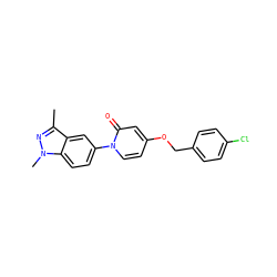 Cc1nn(C)c2ccc(-n3ccc(OCc4ccc(Cl)cc4)cc3=O)cc12 ZINC000653711413