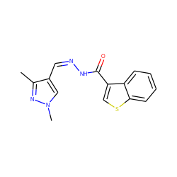 Cc1nn(C)cc1/C=N\NC(=O)c1csc2ccccc12 ZINC000013111506