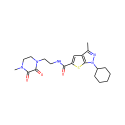 Cc1nn(C2CCCCC2)c2sc(C(=O)NCCN3CCN(C)C(=O)C3=O)cc12 ZINC000114713202