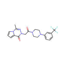 Cc1nn(CC(=O)N2CCN(c3cccc(C(F)(F)F)c3)CC2)c(=O)c2cccn12 ZINC000008587874