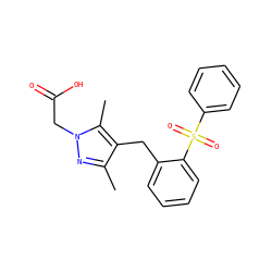 Cc1nn(CC(=O)O)c(C)c1Cc1ccccc1S(=O)(=O)c1ccccc1 ZINC000103237994