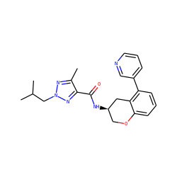 Cc1nn(CC(C)C)nc1C(=O)N[C@@H]1COc2cccc(-c3cccnc3)c2C1 ZINC000084689094