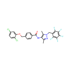 Cc1nn(Cc2c(F)c(F)c(F)c(F)c2F)c(C)c1NC(=O)c1ccc(COc2cc(Cl)ccc2Cl)cc1 ZINC000002743974