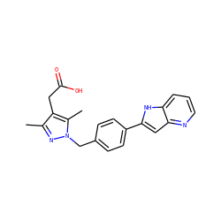 Cc1nn(Cc2ccc(-c3cc4ncccc4[nH]3)cc2)c(C)c1CC(=O)O ZINC000203686202